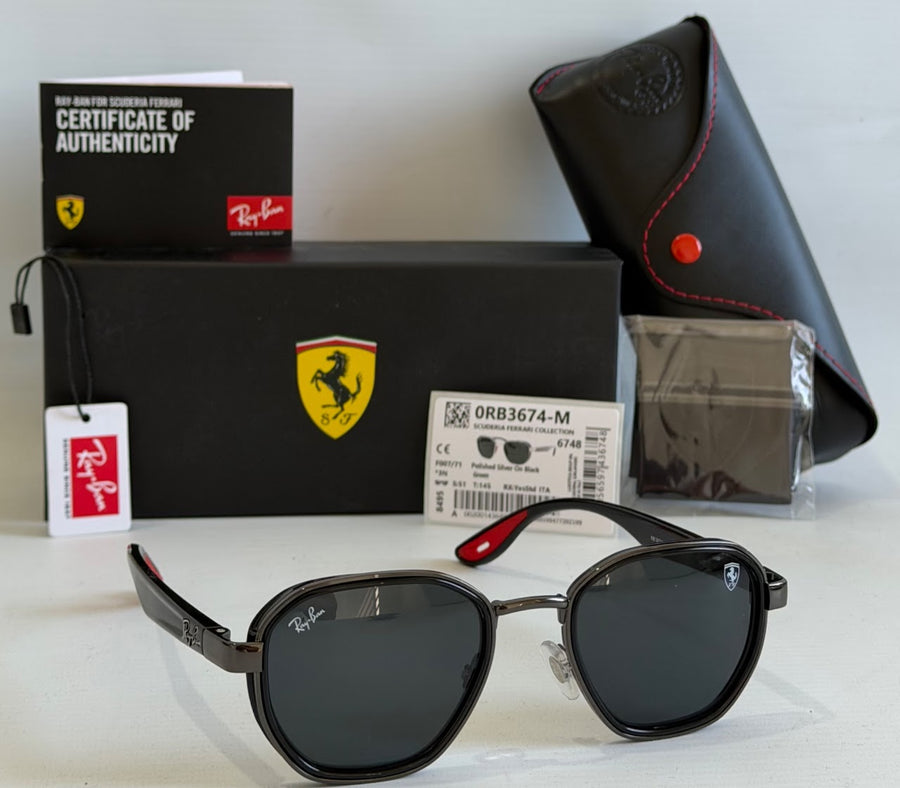 Scuderia Collection plateado oscuro /lente azulada 3674 F007/71